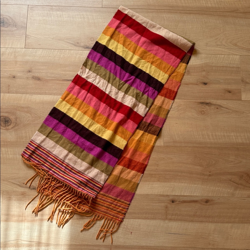 V. Fraas Cashmink Multi Color Stripe Scarf